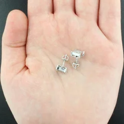 Outlet Radiant Bijou Store -Outlet Radiant Bijou Store princess cut diamond earrings 095ct 14k gold p 38036back