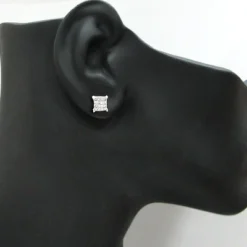 Princess Cut Diamond Earrings 0.95ct 14K White Gold -Outlet Radiant Bijou Store princess cut diamond earrings 095ct 14k gold p 38036bod