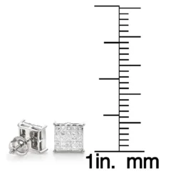 Princess Cut Diamond Earrings Studs Invisible Setting 1.15 -Outlet Radiant Bijou Store princess cut diamond earrings invisible setting 115 p 38040 rulerwh