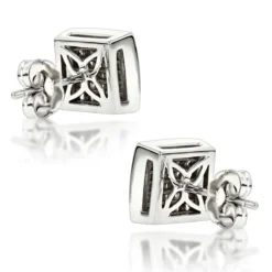 Princess Cut Diamond Stud Earrings 14K White Gold 1.65ct Invisible Setting 11 Princess Cut Diamond Stud Earrings 14K White Gold 1.65ct Invisible Setting -Outlet Radiant Bijou Store princess cut diamond stud earrings 14k 165ct invisible setting backwh