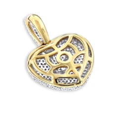 Puffed Diamond Heart Necklace 14K Yellow Gold 0.92ct 11 Puffed Diamond Heart Necklace 14K Yellow Gold 0.92ct -Outlet Radiant Bijou Store puffed diamond heart necklace 14k gold 092ct p 22302 backye
