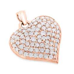 Ladies Puffed 14K White Gold Diamond Heart Pendant 1.5ct -Outlet Radiant Bijou Store puffed hearts 14k diamond heart pendant 150ct p 40939 ro