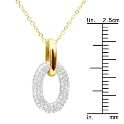 14K White Gold Pave Diamond Oval Pendant Necklace For Women 0.5 Carat -Outlet Radiant Bijou Store real 14k gold pave diamond oval pendant necklace for women 05 carat 803212 rulerye
