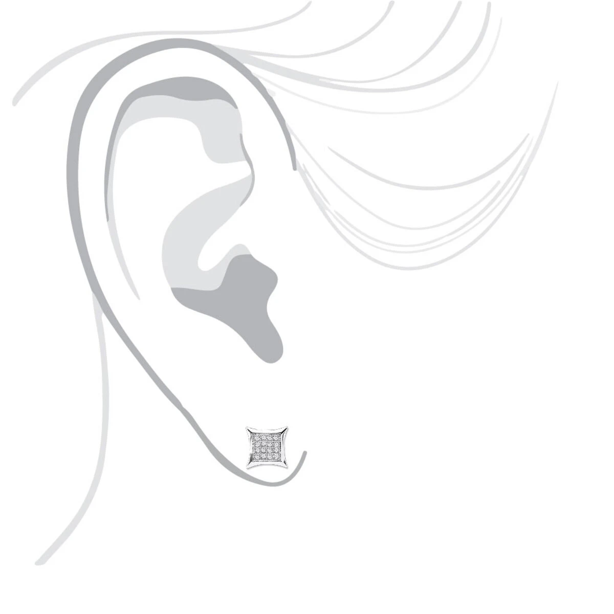 Real Diamond Earrings 10K White Gold Round Diamond Studs .1ct 9 Real Diamond Earrings 10K White Gold Round Diamond Studs .1ct - Image 7