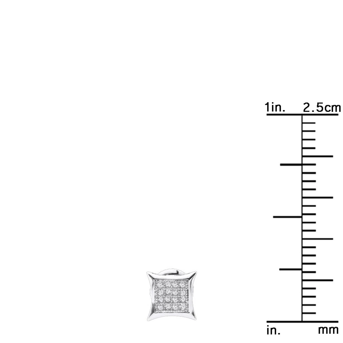 Real Diamond Earrings 10K White Gold Round Diamond Studs .1ct 10 Real Diamond Earrings 10K White Gold Round Diamond Studs .1ct - Image 8