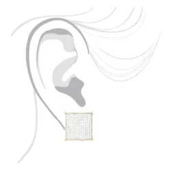 Real Hip Hop 10K Yellow Gold Men's Diamond Oversized Stud Earring 0.6ct -Outlet Radiant Bijou Store real hip hop jewelry10k gold mens diamond oversized stud earring 06ct bodye