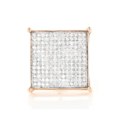 Real Hip Hop 10K Yellow Gold Men's Diamond Oversized Stud Earring 0.6ct -Outlet Radiant Bijou Store real hip hop jewelry10k gold mens diamond oversized stud earring 06ct ro