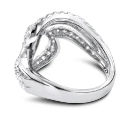 Gold Diamond Wave Right Hand Ring For Women 1.5ct 14K White Gold -Outlet Radiant Bijou Store right hand rings gold diamond wave ring for women 16ct 14k backwh