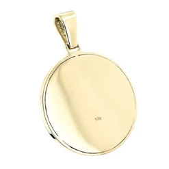 Rolex Style Diamond Pendant 3ct 10K Yellow Gold Crown Medallion -Outlet Radiant Bijou Store rolex style diamond pendant 3ct yellow white gold crown medallion backye