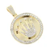 Rolex Style Diamond Pendant 3ct 10K Yellow Gold Crown Medallion -Outlet Radiant Bijou Store rolex style diamond pendant 3ct yellow white gold crown medallion ye