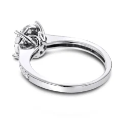 Round Cluster Diamond Engagement Ring 0.55ct 14K White Gold -Outlet Radiant Bijou Store round cluster diamond engagement ring 064ct 14k gold backwh