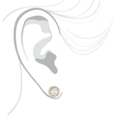 5 Carat Look Round Diamond Cluster Earrings 14K Yellow Gold Studs 1 Ct Halo Design -Outlet Radiant Bijou Store round diamond cluster earrings 14k 090ct p 45407 bodye