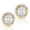 5 Carat Look Round Diamond Cluster Earrings 14K Yellow Gold Studs 1 Ct Halo Design -Outlet Radiant Bijou Store round diamond cluster earrings 14k 090ct p 45407 ye