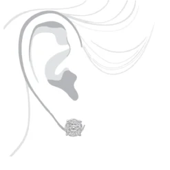 Round Diamond Cluster Stud Earrings 1.61ct 14K Rose Gold -Outlet Radiant Bijou Store round diamond cluster stud earrings 161ct 14k gold body white 20221011 20221027