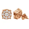 Round Diamond Cluster Stud Earrings 1.61ct 14K Rose Gold -Outlet Radiant Bijou Store round diamond cluster stud earrings 161ct 14k gold rose 20221011 20221027