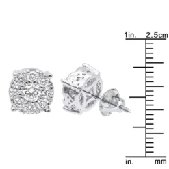Round Diamond Cluster Stud Earrings 1.61ct 14K Rose Gold -Outlet Radiant Bijou Store round diamond cluster stud earrings 161ct 14k gold ruler white 20221011 20221027