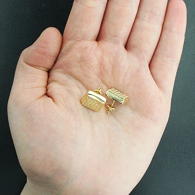 Round Diamond Earrings 14K Yellow Gold 0.51ct 4 Round Diamond Earrings 14K Yellow Gold 0.51ct - Image 2