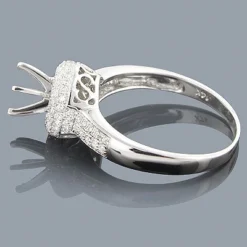 Halo Round Diamond Engagement Ring Setting 0.49ct 14K White Gold 6 Halo Round Diamond Engagement Ring Setting 0.49ct 14K White Gold -Outlet Radiant Bijou Store round diamond engagement ring setting 049ct 14k gold p 47542back