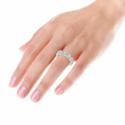 Round Diamond Eternity Band 2.7 Carats 14K White Gold Diamond Wedding Ring -Outlet Radiant Bijou Store round diamond eternity band 27 carats 14k gold diamond wedding ring 000831 bodwh