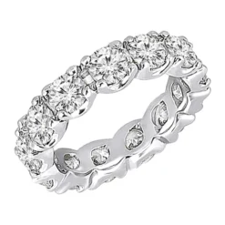 Round Diamond Eternity Band 2.7 Carats 14K White Gold Diamond Wedding Ring