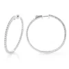 Round Diamond Hoop Earrings 0.6ct Inside Out 14K White Gold 1 3/4 Inches -Outlet Radiant Bijou Store round diamond hoop earrings 06ct inside out 14k gold 1 34 inches main