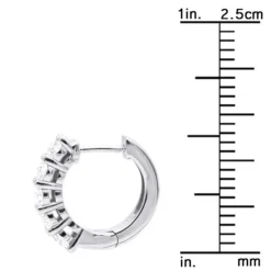1/2 Inch Classic Huggie Hoop Earrings 14K White Gold With Round Diamonds 1 Carat 13 1/2 Inch Classic Huggie Hoop Earrings 14K White Gold With Round Diamonds 1 Carat -Outlet Radiant Bijou Store round diamond huggie earrings hoops 075ct 14k gold ruler white 20210223 1 1 1 20220529