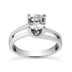 Round Diamond Platinum Engagement Ring 1ct 4.60mm