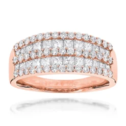 Round Princess Cut Diamond Ring 1.87ct 14K White Gold -Outlet Radiant Bijou Store round princess cut diamond ring 187ct 14k p 43593 ro