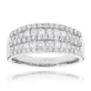 Round Princess Cut Diamond Ring 1.87ct 14K White Gold