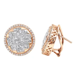 Round Princess Cut Diamond Stud Earrings 2.82ct 14K White Gold -Outlet Radiant Bijou Store round princess cut diamond stud earrings 282ct 14k p 46005 ro