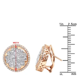 Round Princess Cut Diamond Stud Earrings 2.82ct 14K White Gold -Outlet Radiant Bijou Store round princess cut diamond stud earrings 282ct 14k p 46005 rulerro