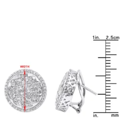 Round Princess Cut Diamond Stud Earrings 2.82ct 14K White Gold -Outlet Radiant Bijou Store round princess cut diamond stud earrings 282ct 14k p 46005 rulerwh