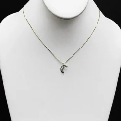 Silver Champagne Diamond Moon Pendant 0.18ct 8 Silver Champagne Diamond Moon Pendant 0.18ct -Outlet Radiant Bijou Store silver champagne diamond moon pendant 018ct p 40416bod