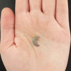 Silver Champagne Diamond Moon Pendant 0.18ct 9 Silver Champagne Diamond Moon Pendant 0.18ct -Outlet Radiant Bijou Store silver champagne diamond moon pendant 018ct p 40416box