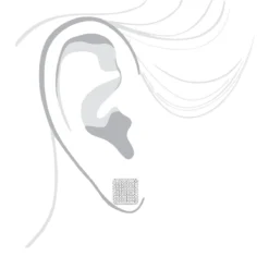 Single 10K White Gold Square Men's Diamond Stud Earring 0.6ct Pave Diamonds -Outlet Radiant Bijou Store single 10k gold square mens diamond stud earring 06ct pave diamonds bodwh