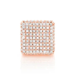 Single 10K White Gold Square Men's Diamond Stud Earring 0.6ct Pave Diamonds -Outlet Radiant Bijou Store single 10k gold square mens diamond stud earring 06ct pave diamonds ro