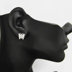 Single Butterfly Earring With Diamonds 0.23ct 10K White Gold -Outlet Radiant Bijou Store single butterfly earring with diamonds 023ct 10k gold 3