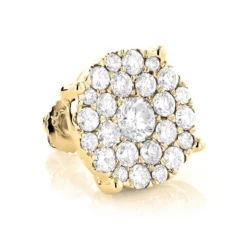 Single Oversized Cluster Men's 18K Rose Gold Round Diamond Stud Earring 2ct -Outlet Radiant Bijou Store single oversized cluster mens 18k gold round diamond stud earring 2ct 7