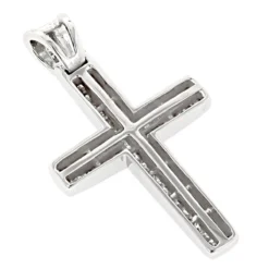 Small 14K Yellow Gold Invisible Princess Cut Diamond Cross Pendant 1.25ct 10 Small 14K Yellow Gold Invisible Princess Cut Diamond Cross Pendant 1.25ct -Outlet Radiant Bijou Store small 14k gold diamond cross pendant 125ct p 7023 backwh