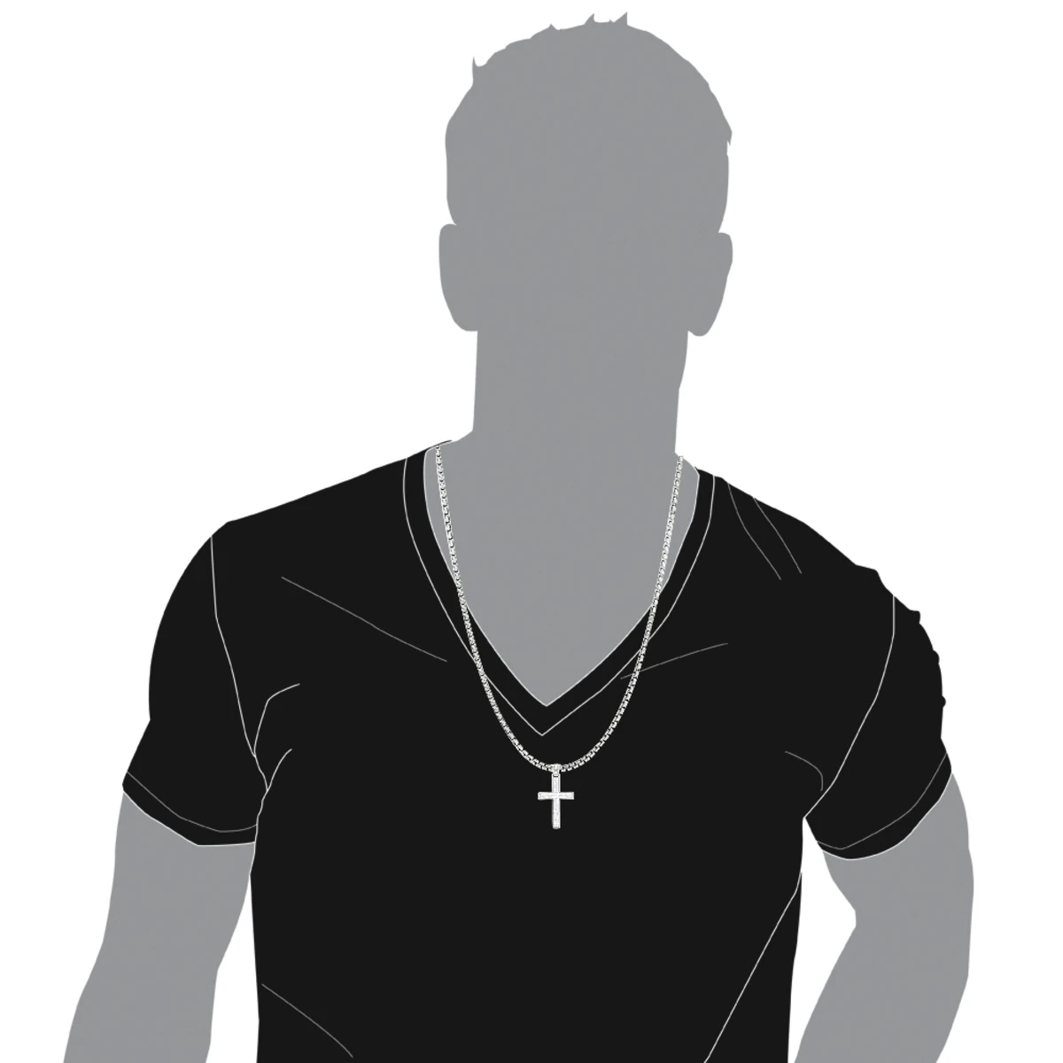 Small 14K Yellow Gold Invisible Princess Cut Diamond Cross Pendant 1.25ct 7 Small 14K Yellow Gold Invisible Princess Cut Diamond Cross Pendant 1.25ct - Image 5