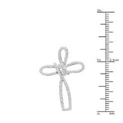 Small 14K Yellow Gold Diamond Cross Pendant For Women Fancy Bow Design 0.36ct -Outlet Radiant Bijou Store small 14k gold diamond cross pendant for women fancy bow design 036ct rulerye