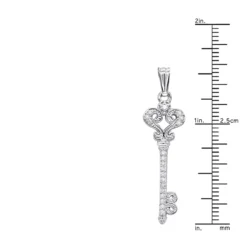 Small 14K White Gold Diamond Key Pendant 0.20ct 12 Small 14K White Gold Diamond Key Pendant 0.20ct -Outlet Radiant Bijou Store small 14k gold diamond key pendant 020ct p 7096 rulerwh
