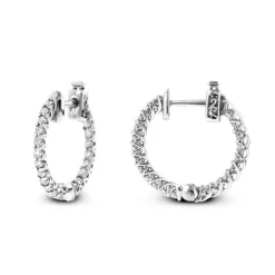 Small 14K Yellow Gold Inside Out Diamond Hoop Earrings 0.9ct -Outlet Radiant Bijou Store small 14k gold inside out diamond hoop earrings 110ct p 6259 wh