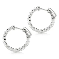 Small 14K White Gold Inside Out Diamond Hoop Earrings 1.79ct -Outlet Radiant Bijou Store small 14k gold inside out diamond hoop earrings 179ct p 6421 backwh