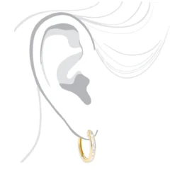 Small 14K Yellow Gold Princess Cut Diamond Hoop Earrings 0.6ct Luxurman Huggies -Outlet Radiant Bijou Store small 14k gold princess cut diamond hoop earrings 06ct luxurman huggies bodye