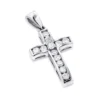 Small 14K Rose Gold Round Diamond Cross Pendant 0.55ct