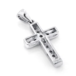 Small 14K Rose Gold Round Diamond Cross Pendant 0.55ct -Outlet Radiant Bijou Store small 14k gold round diamond cross pendant 055ct 3