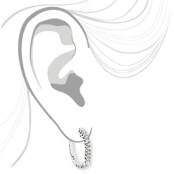 Small Diamond Hoop Earrings 1.20ct 14K White Gold 5 Small Diamond Hoop Earrings 1.20ct 14K White Gold -Outlet Radiant Bijou Store small diamond hoop earrings 120ct 14k gold 3