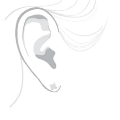 Small Real Diamond Kite Earrings For Men And Women 0.07ct 10K White Gold Studs -Outlet Radiant Bijou Store small diamond kite earrings 007ct 10k bodwh