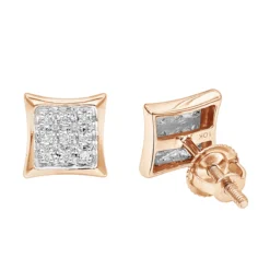 Small Real Diamond Kite Earrings For Men And Women 0.07ct 10K White Gold Studs -Outlet Radiant Bijou Store small diamond kite earrings 007ct 10k ro